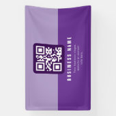 Bewerkbare moderne QR-code sjabloon | Paarsen Spandoek (Verticaal)