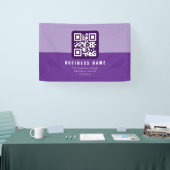 Bewerkbare moderne QR-code sjabloon | Paarsen Spandoek (Beurs)