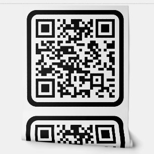 Bewerkbare moderne QR-code Zwart wit of elke kle Behang