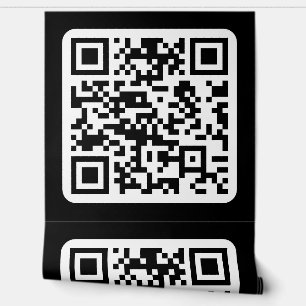 Bewerkbare moderne QR-code Zwart Wit of elke kle Behang