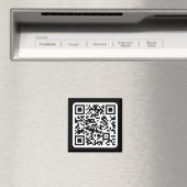 Bewerkbare moderne QR-code | Zwart wit of elke kle Magneet (Insitu (Vaatwasser))