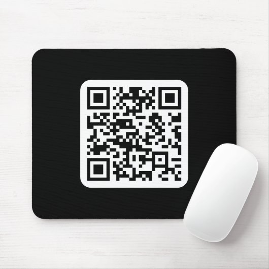 Bewerkbare moderne QR-code | Zwart wit of elke kle Muismat (Met muis)