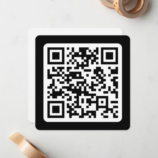 Bewerkbare moderne QR-code | Zwart wit of elke kle Notitiekaartje (Voorkant / Achterkant in situ)