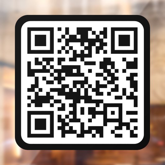 Bewerkbare moderne QR-code | Zwart wit of elke kle Raamsticker (Vel 2)