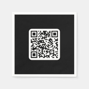Bewerkbare moderne QR-code   Zwart wit of elke kle Servet