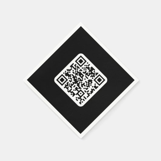 Bewerkbare moderne QR-code | Zwart wit of elke kle Servet (Hoek)
