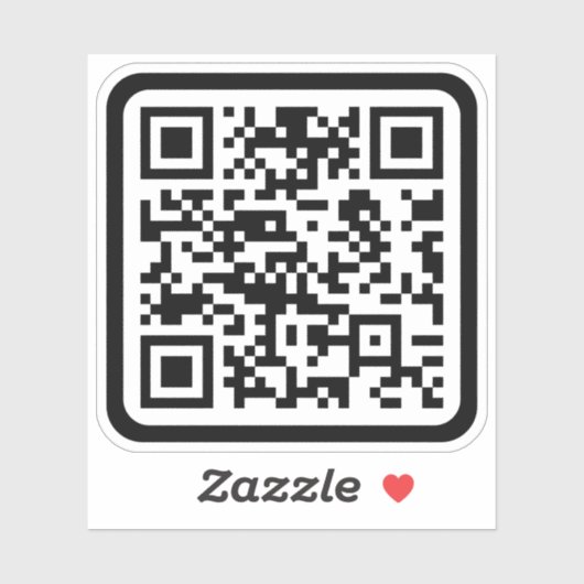 Bewerkbare moderne QR-code | Zwart wit of elke kle Sticker (Vel)