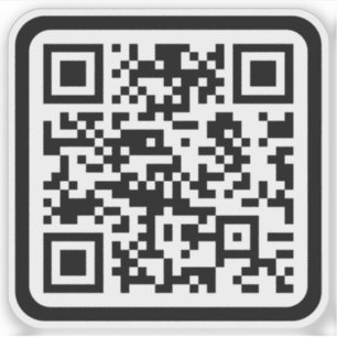 Bewerkbare moderne QR-code   Zwart wit of elke kle Sticker