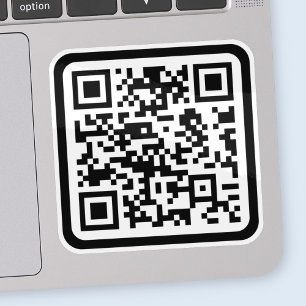 Bewerkbare moderne QR-code   Zwart wit of elke kle Sticker