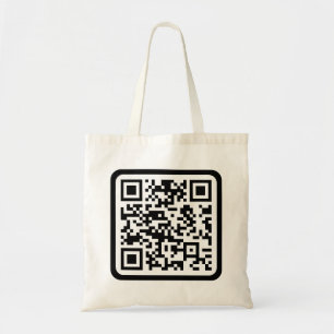 Bewerkbare moderne QR-code Zwart wit of elke kle Tote Bag
