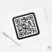 Bewerkbare moderne QR-code | Zwart wit of elke kle Vierkante Sticker (Envelop)