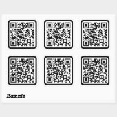 Bewerkbare moderne QR-code | Zwart wit of elke kle Vierkante Sticker (Vel)