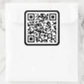 Bewerkbare moderne QR-code | Zwart wit of elke kle Vierkante Sticker (Tas)