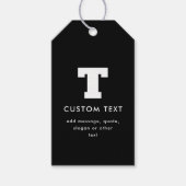 Bewerkbare monogramtekst | Zwart & Wit Cadeaulabel (Voorkant)