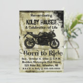 Bewerkbare Motorcycle Celebration of Life Kaart (Staand voorkant)