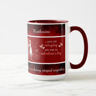 Bewerkbare naam en foto Schattige Valentijnsdag Mok