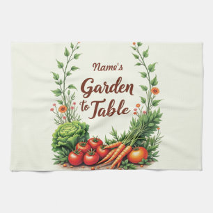 Bewerkbare naam Garden to Table Theedoek