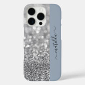 BEWERKBARE naam Glitter Bokeh zilver & stoffig bla Case-Mate iPhone Case (Achterkant)