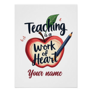 Bewerkbare naam Teacher Appreciation Perfect Poster
