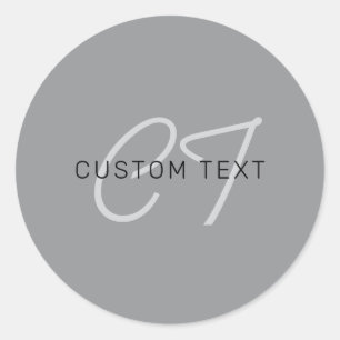 Bewerkbare naam voor begroeting   Zwart en donkerg Ronde Sticker