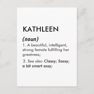 Bewerkbare naamdefinitie Kathleen, aangepaste naam Briefkaart
