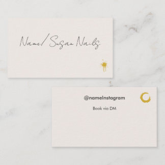 Bewerkbare nageltech Instagram beige esthetiek Visitekaartje