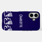 Bewerkbare nautische raceboten blauw wit Case-Mate iPhone case (Achterkant (horizontaal))