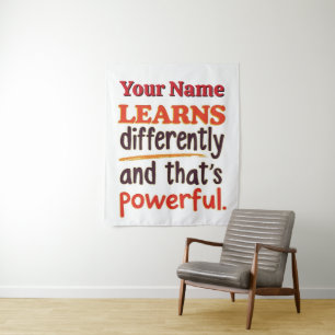 Bewerkbare Neurodiversiteit Quote voor studenten Wandkleed