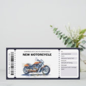 Bewerkbare nieuwe motorfiets cadeaubon kaart (Staand voorkant)