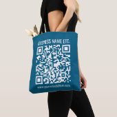 Bewerkbare Ocean Blue QR-code Draagtas (Dichtbij)