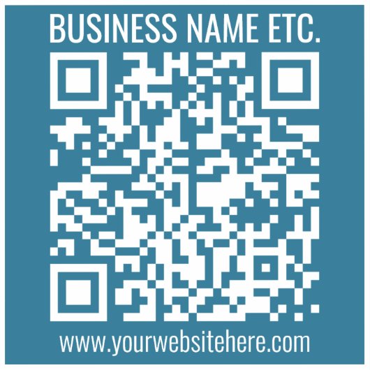 Bewerkbare Ocean Blue QR-code Sticker (Voorkant)