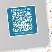 Bewerkbare Ocean Blue QR-code Sticker