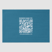 Bewerkbare Ocean Blue QR-code Tissuepapier (Voorkant)
