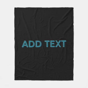 Bewerkbare omlijnde belettering met slagschaduw fleece deken