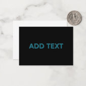 Bewerkbare omlijnde belettering met slagschaduw notitiekaartje (Voorkant / Achterkant in situ)