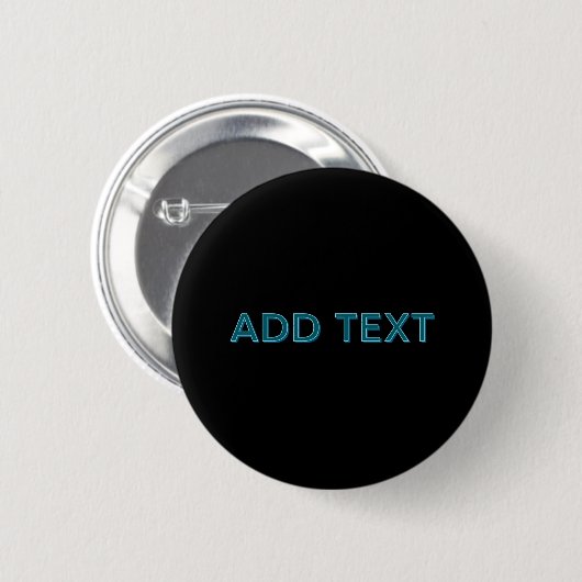 Bewerkbare omlijnde belettering met slagschaduw ronde button 5,7 cm (Voorkant /achterkant)
