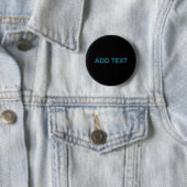 Bewerkbare omlijnde belettering met slagschaduw ronde button 5,7 cm (In situ)