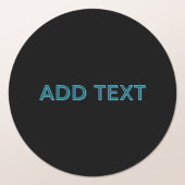 Bewerkbare omlijnde belettering met slagschaduw ronde sticker