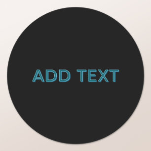 Bewerkbare Omlijnde Lettertype met Schaduw Ronde Sticker