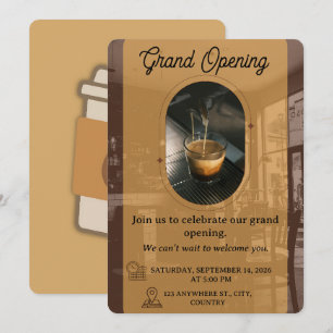 Bewerkbare ontwerp voor openingsuitnodigingskaart  kaart