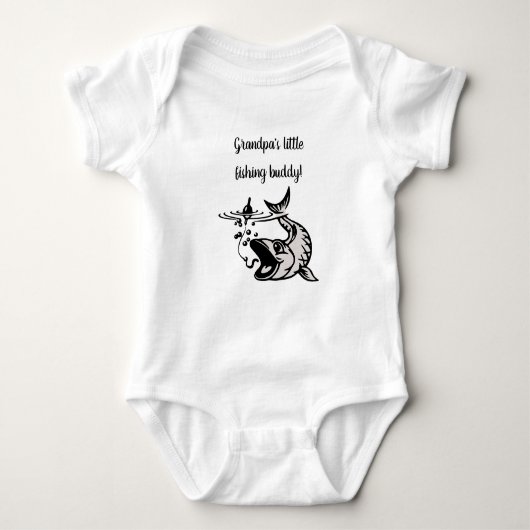Bewerkbare Opa's Little Vissen Buddy Romper (Voorkant)