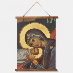 Bewerkbare Orthodoxe Icoon, Theotokos en Christ Ch Hangend Wandkleed