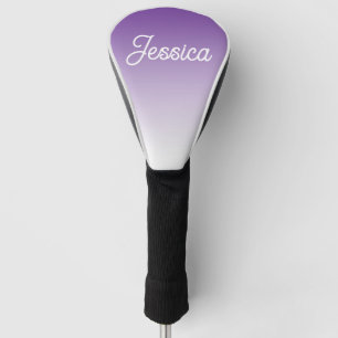 (Bewerkbare) paarse kleur ombre en uw tekst Golfheadcover