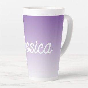 (Bewerkbare) paarse kleur ombre en uw tekst Latte Mok