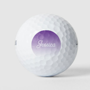 (Bewerkbare) Paarse Kleur Ombre & Uw Tekst Golfballen