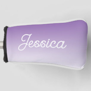 (Bewerkbare) Paarse Kleur Ombre & Uw Tekst Golfheadcover