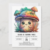 Bewerkbare Paddestoel Kids Verjaardag Uitnodiging (Voorkant)