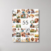 bewerkbare pagina chic verjaardag multi-fotoscript canvas afdruk (Voorkant)