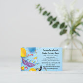 Bewerkbare partyverhuur visitekaartje (Staand voorkant)