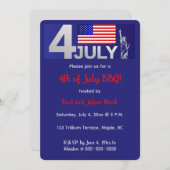 Bewerkbare Patriotische Viering van 4 Juli Kaart (Voorkant / Achterkant)